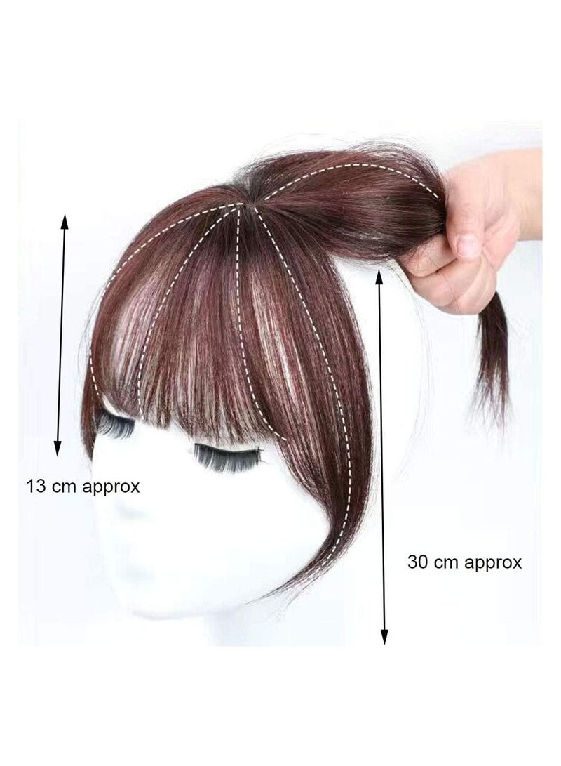Estelle 3D Large Hair Bangs Clip 100 Natural Human Faux Bangs Clip on Bangs for Daily Wear Lightly Curved Dark Brown - Image 4