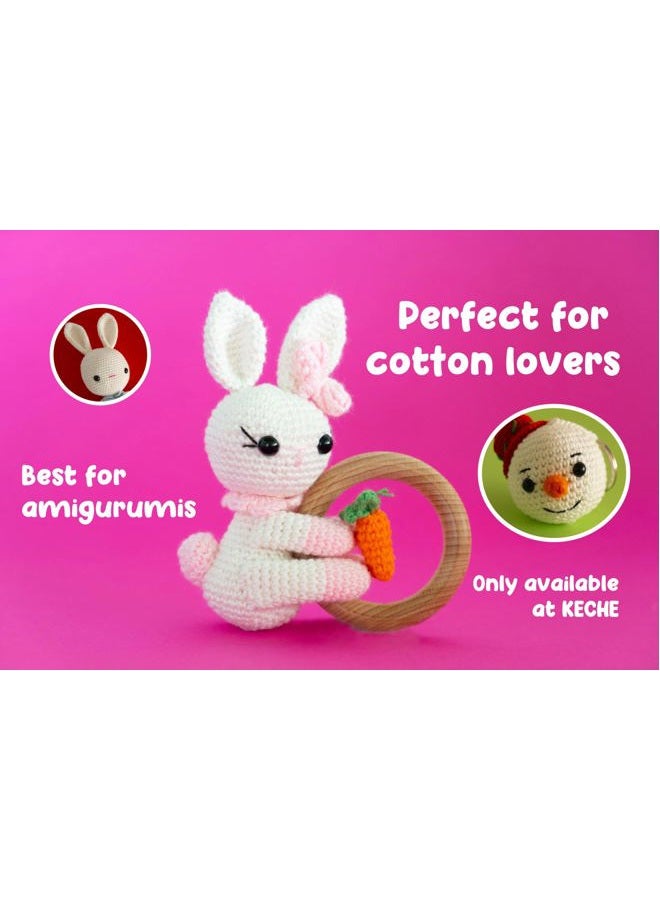 KECHE Cotton Yarn - 100% Cotton Yarn for Crocheting and Knitting, Mercerized Cotton Amigurumi Yarn Fine-Sport 2 1.76 oz (50g) / 136 Yrds (125 m) 2 Skeins - Baby Pink - Image 4