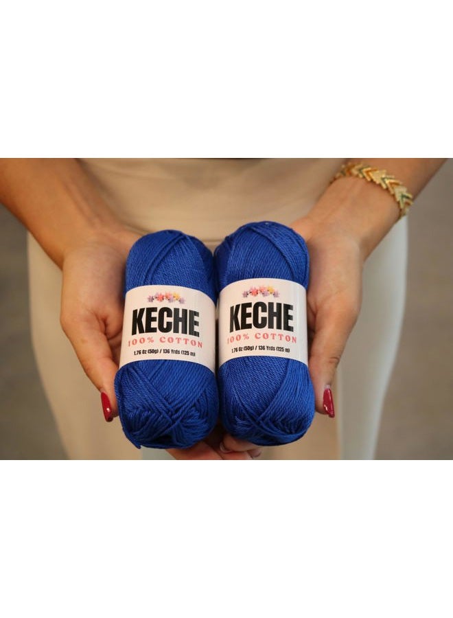 KECHE Cotton Yarn - 100% Cotton Yarn for Crocheting and Knitting, Mercerized Cotton Amigurumi Yarn Fine-Sport 2 1.76 oz (50g) / 136 Yrds (125 m) 2 Skeins - Baby Pink - Image 3
