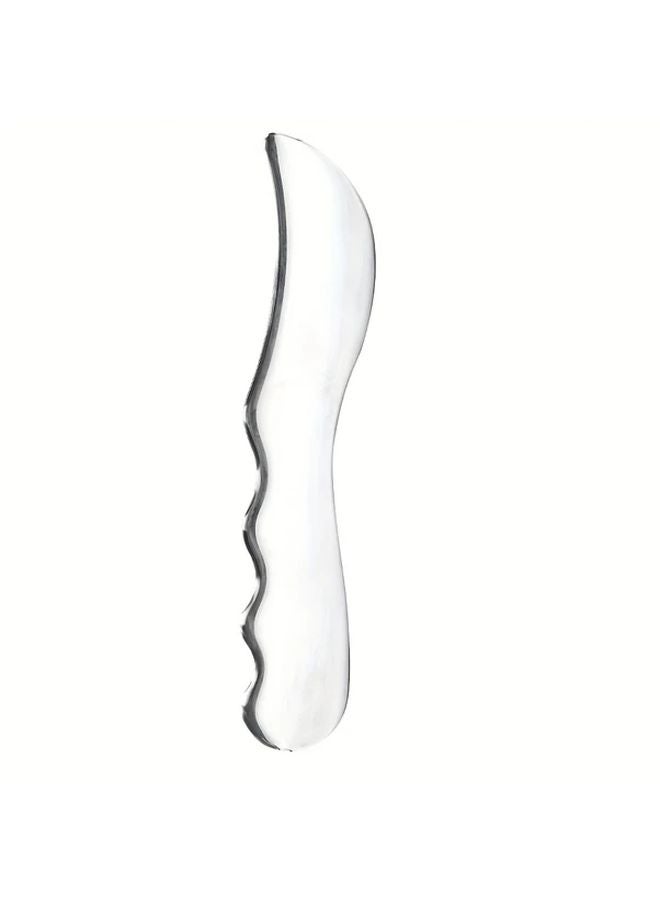 أداة غوا شا الفاخرة المصنوعة من الفولاذ المقاوم للصدأ عالي الجودة - قطعة واحدة - خالية من المواد الكيميائية - سطح أملس - للوجه والعنق والجسم - لاسترخاء العضلات - Image 1