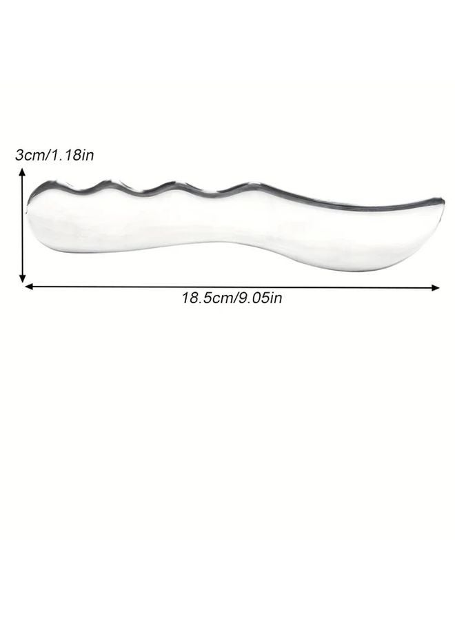 أداة غوا شا الفاخرة المصنوعة من الفولاذ المقاوم للصدأ عالي الجودة - قطعة واحدة - خالية من المواد الكيميائية - سطح أملس - للوجه والعنق والجسم - لاسترخاء العضلات - Image 3
