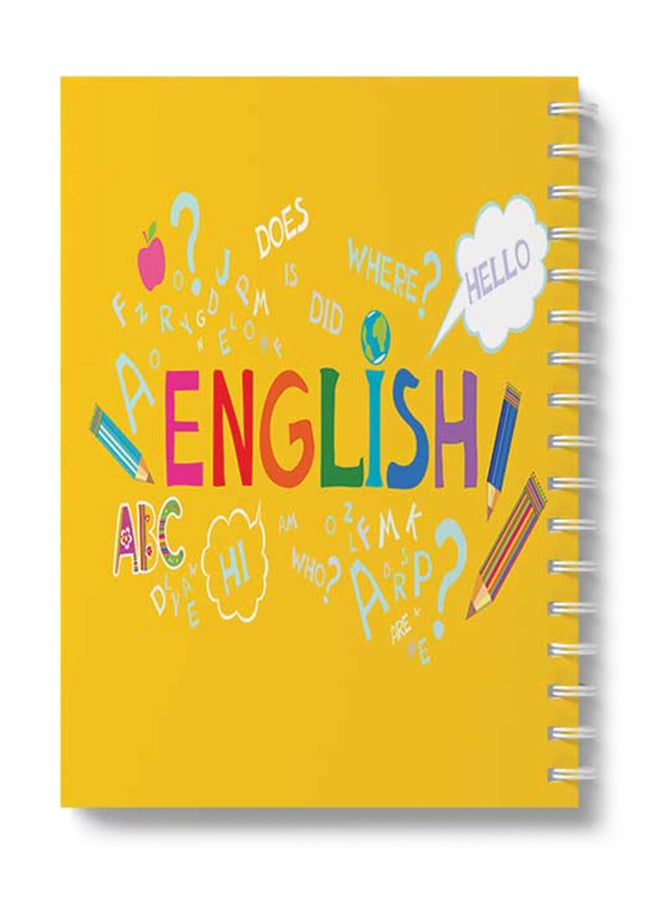 لوحة دفتر ملاحظات مدرسي انجليزي حلزوني مكون من 60 ورقة متعدد الألوان - Image 5
