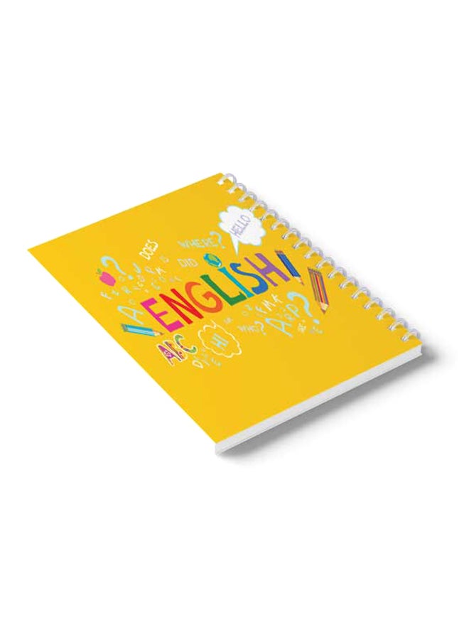 لوحة دفتر ملاحظات مدرسي انجليزي حلزوني مكون من 60 ورقة متعدد الألوان - Image 4