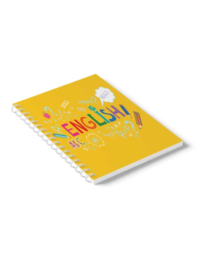 لوحة دفتر ملاحظات مدرسي انجليزي حلزوني مكون من 60 ورقة متعدد الألوان - Image 3