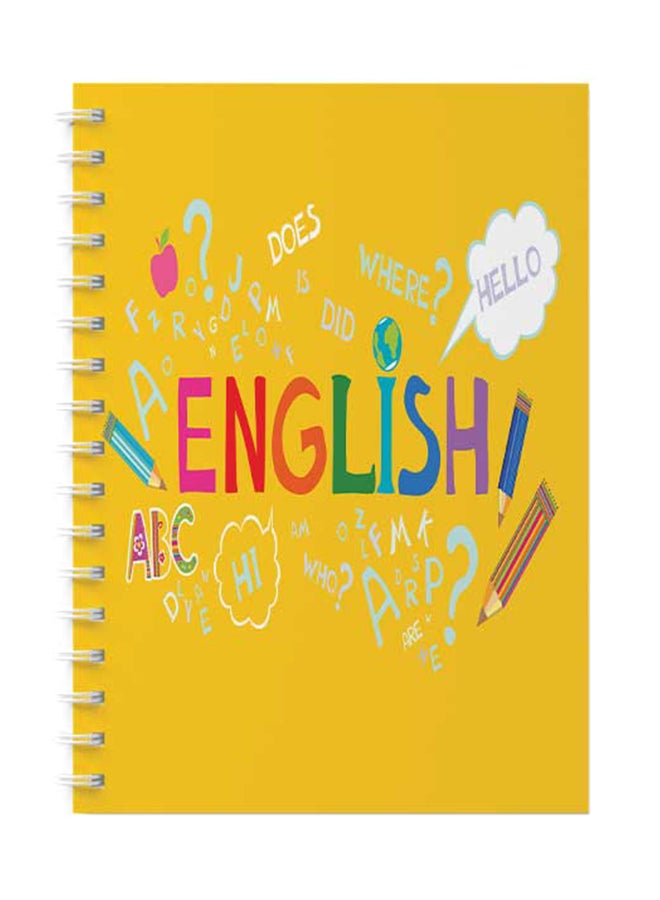 لوحة دفتر ملاحظات مدرسي انجليزي حلزوني مكون من 60 ورقة متعدد الألوان - Image 1