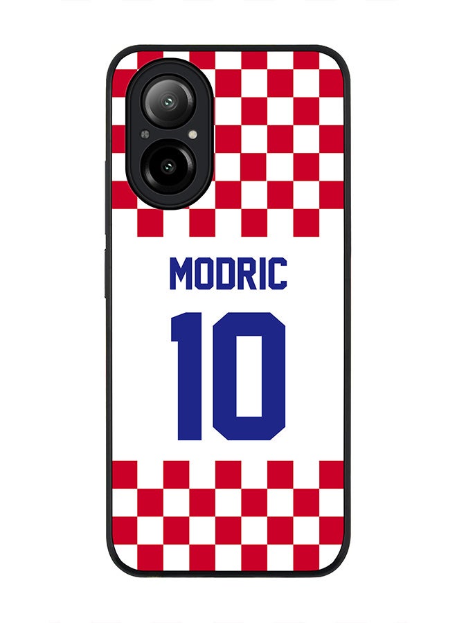 Stylizedd Rugged Black Edge Case for Realme C67 4G, Slim fit Case Thin Cover -  Football Team - Croatia, Player Name - Modric - Image 1