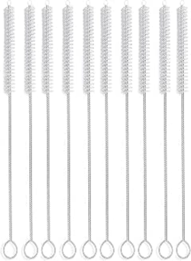 Long Straw Brush, Nylon Pipe Tube Cleaner 10-ihch X 2/5-inch Set of 10