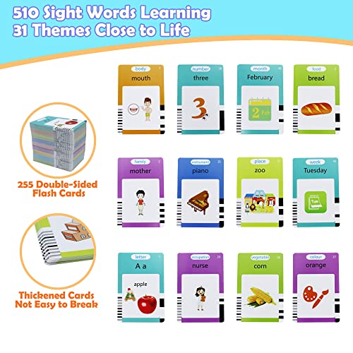 MAYAPHILOS 510 Words Alphabet Talking Flash Cards for 38 Years Toddlers Educational Learning Interactive Toy for Boys Girls Kids Birthday Gifts Preschool Montessori Speech Therapy Autism Toys Blue - Image 5
