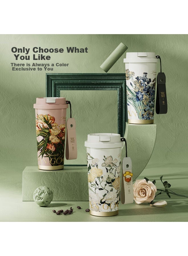 Germ Insulated Coffee Cup 316 Stainless Steel Water Cup Large Capacity Student Portable Cup Gift 500ml Oleander - Image 2