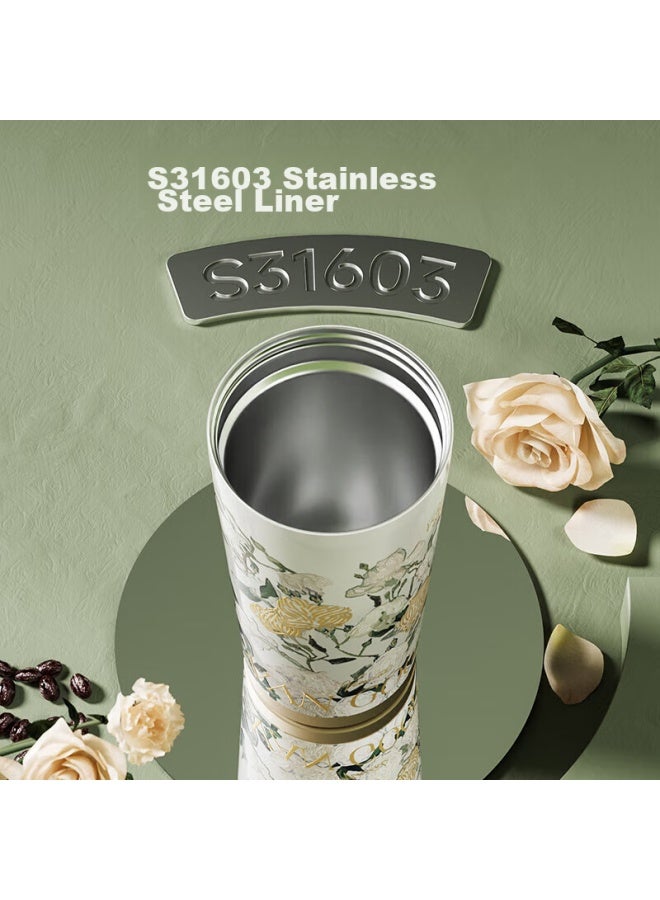 Germ Insulated Coffee Cup 316 Stainless Steel Water Cup Large Capacity Student Portable Cup Gift 500ml Oleander - Image 3