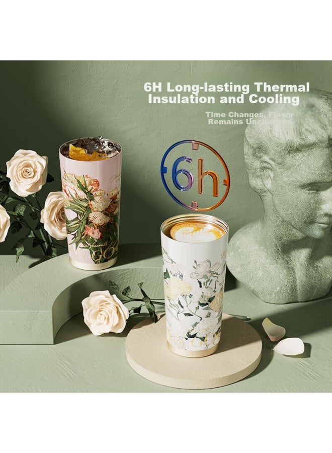 Germ Insulated Coffee Cup 316 Stainless Steel Water Cup Large Capacity Student Portable Cup Gift 500ml Oleander - Image 4