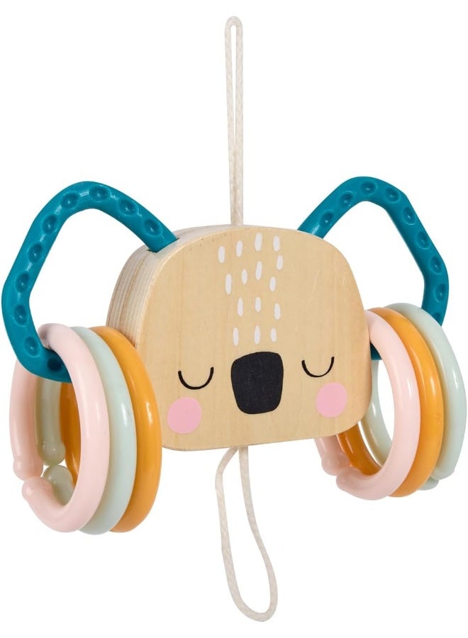EUREKA KIDS Cucu 2In1 Teether Koala | Baby Rattle And Gum Massage | For Crib, Stroller And Highchair | Made Of Wood And Silicone | For 0M+ - Image 2