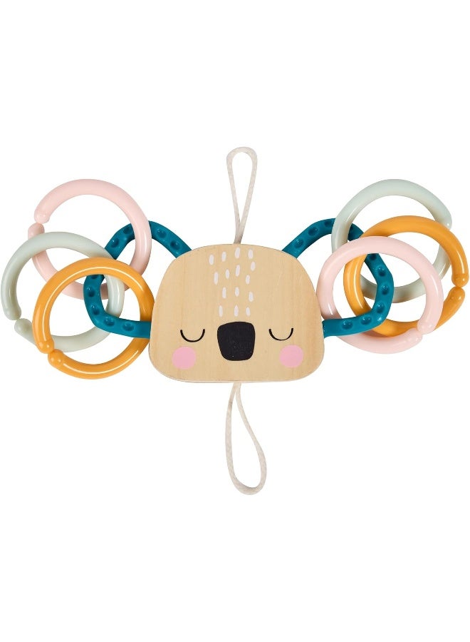 EUREKA KIDS Cucu 2In1 Teether Koala | Baby Rattle And Gum Massage | For Crib, Stroller And Highchair | Made Of Wood And Silicone | For 0M+ - Image 5