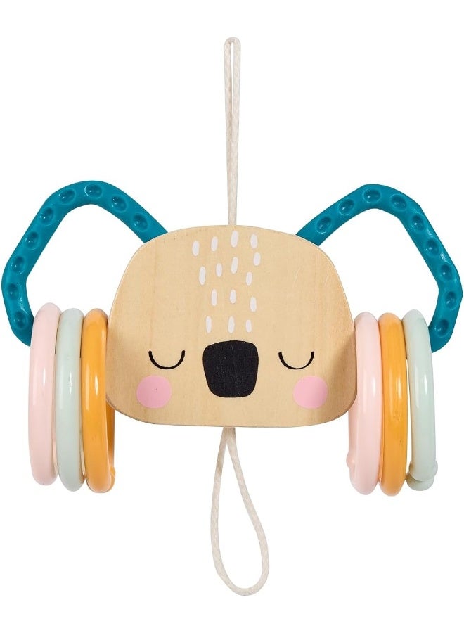 EUREKA KIDS Cucu 2In1 Teether Koala | Baby Rattle And Gum Massage | For Crib, Stroller And Highchair | Made Of Wood And Silicone | For 0M+ - Image 1