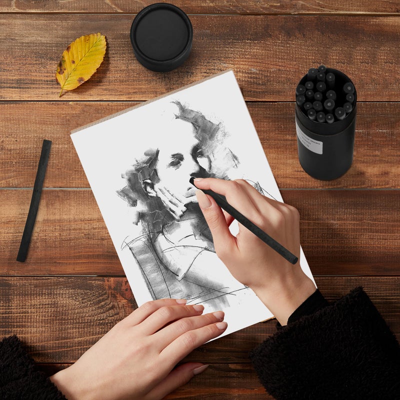 MyLifeUNIT Vine Charcoal Sticks, Willow Sketch Charcoal Pencils for Drawing, Pack of 25 (7-9 MM Dia) - Image 4