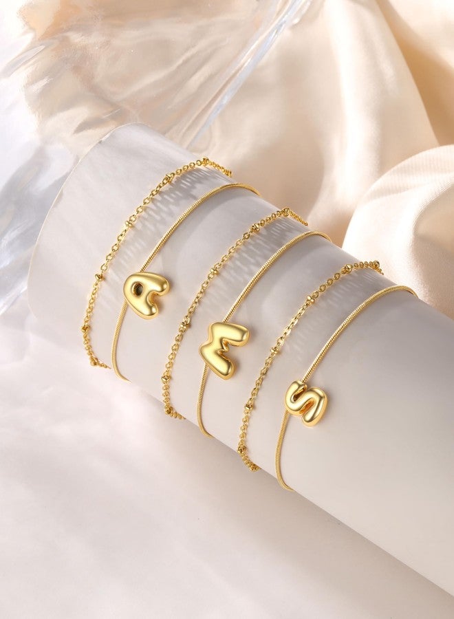 FOCALOOK Minimalist Letter I Anklet, 14K Gold Plated Anklet Bracelet with Initial Charm, Dainty Layer Ankle Chain for Women - Image 4