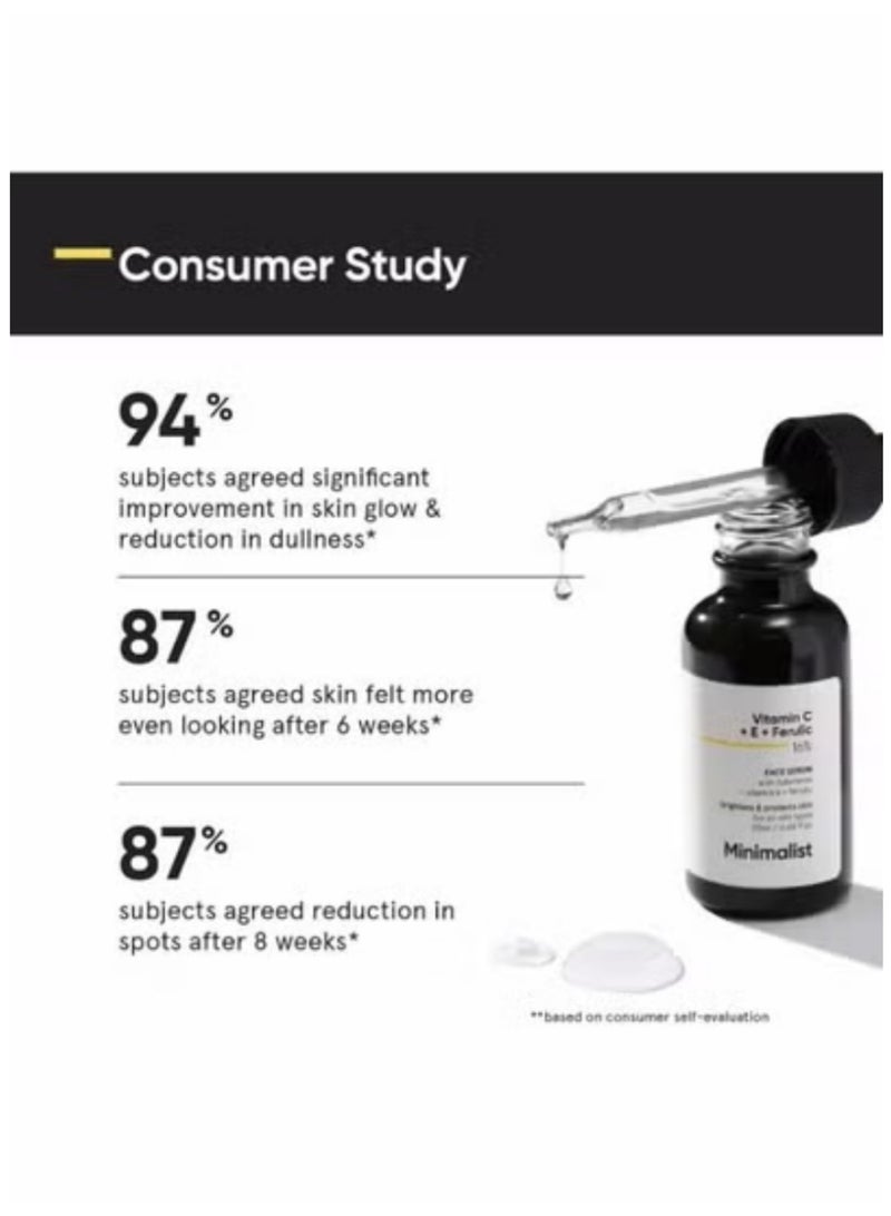منيماليست مصل فيتامين سي ١٦٪ المتطور من مينيماليست مع فيتامين إي وحمض الفيروليك - تفتيح البشرة وحمايتها من أشعة الشمس - Image 2