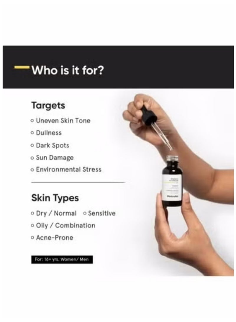 منيماليست مصل فيتامين سي ١٦٪ المتطور من مينيماليست مع فيتامين إي وحمض الفيروليك - تفتيح البشرة وحمايتها من أشعة الشمس - Image 5