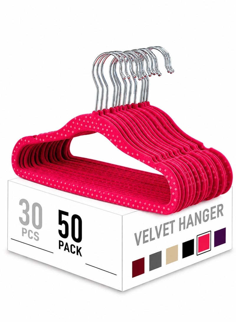 Arabayt 50PCS Baby Clothes Hangers, Non-Slip Velvet Hangers for Toddlers, 360° Rotating Hook, Sturdy Hangers for Baby Clothes, Pants & Dresses - Image 1