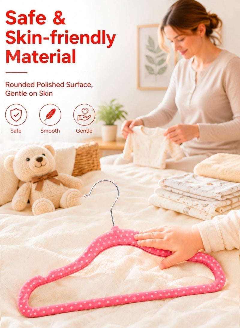 Arabayt 50PCS Baby Clothes Hangers, Non-Slip Velvet Hangers for Toddlers, 360° Rotating Hook, Sturdy Hangers for Baby Clothes, Pants & Dresses - Image 2