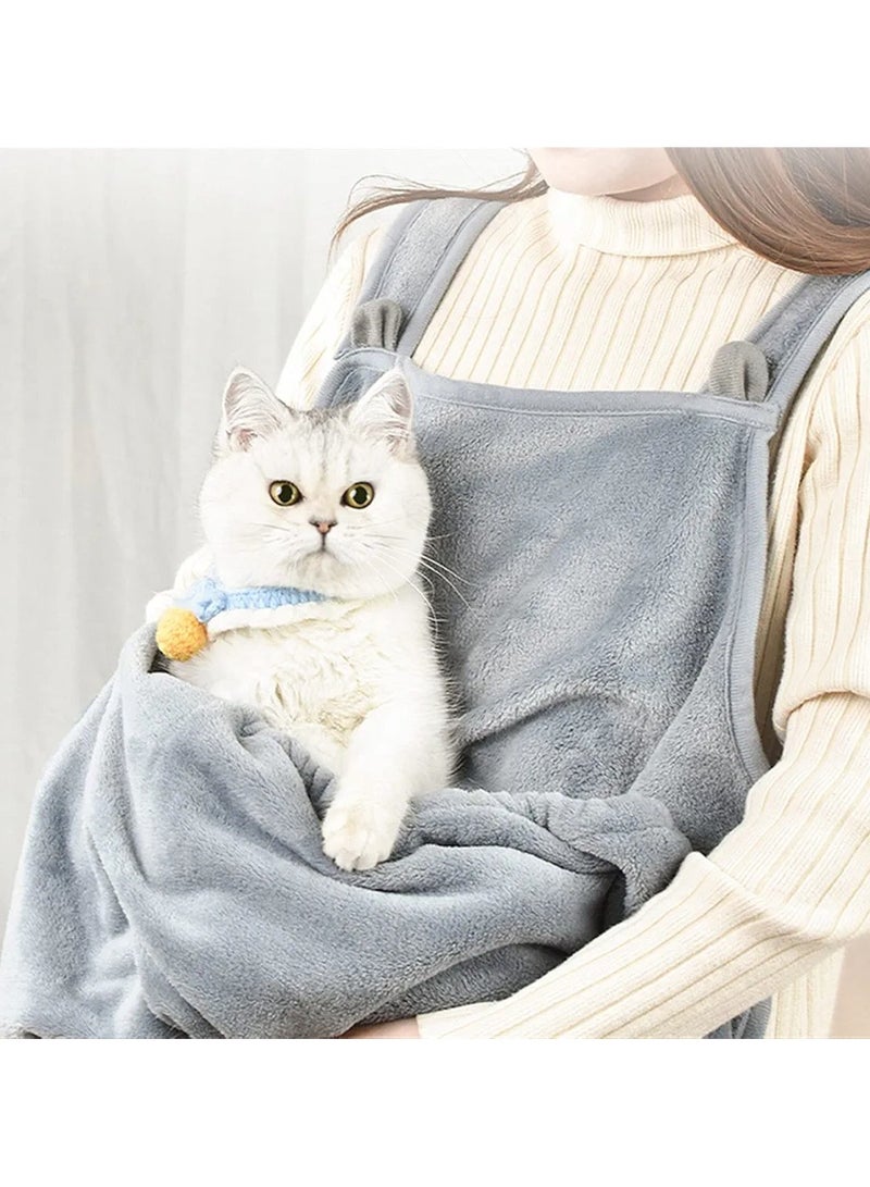 A.M Pet Carrier Apron Cozy Small Cat Dog Sling Accompany Dogs Front Shoulder Carry Breathable Cotton Kitten Sleeping Bag Hands-Free for Indoor Outdoor Travel - Image 1
