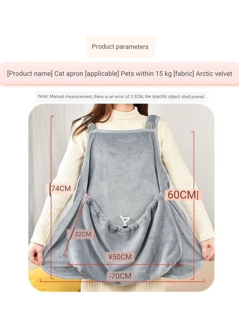 A.M Pet Carrier Apron Cozy Small Cat Dog Sling Accompany Dogs Front Shoulder Carry Breathable Cotton Kitten Sleeping Bag Hands-Free for Indoor Outdoor Travel - Image 2