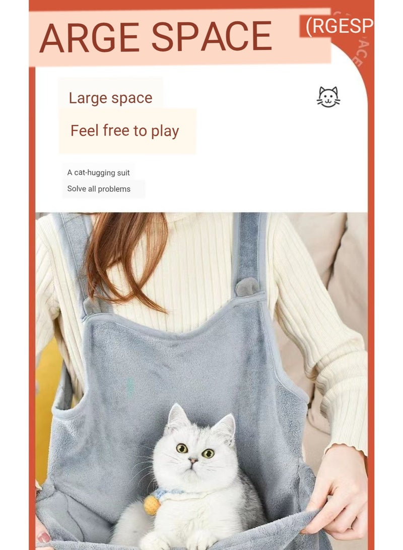 A.M Pet Carrier Apron Cozy Small Cat Dog Sling Accompany Dogs Front Shoulder Carry Breathable Cotton Kitten Sleeping Bag Hands-Free for Indoor Outdoor Travel - Image 5