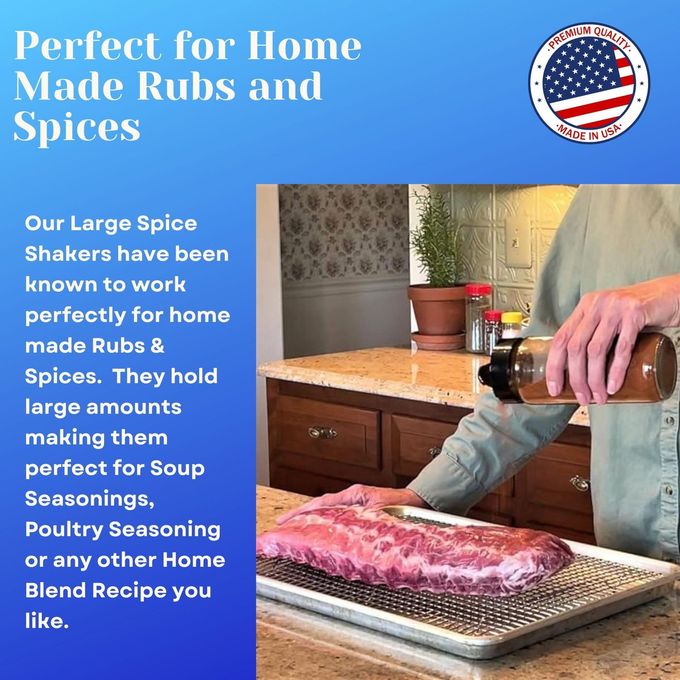 JARMING COLLECTIONS Premium Glass Spice Shakers 16 oz Versatile Seasoning and Spice Dispenser with Sifting Lids for Popcorn, Cheese, Cinnamon, and Salt, Made in USA by JARMING COLLECTIONS - Image 3