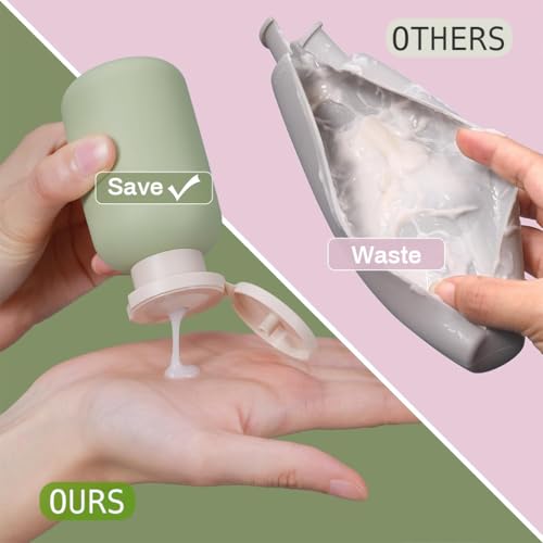 MAYCREATE® 100ml Travel Bottle Kit for Toiletries, 3Pcs Travel Toiletry Bottles Kit Accessories, Soft PE Leakproof Empty Squeeze Dispenser Bottle for Shampoo, Body Lotion, With Storage Pouch - Image 4