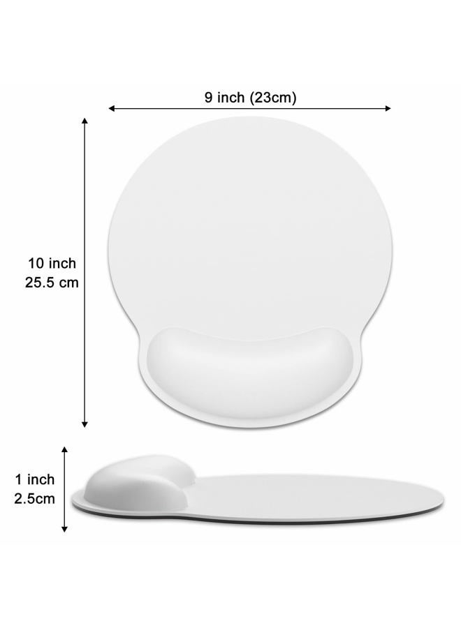 Dapesuom Ergonomic Mouse Pad with Wrist Rest Support, Memory Foam Computer Mouse Pads for Wireless Mouse, Cute Gaming Mouse Mat with Non-Slip Base, Pain Relief Mousepad for Laptop Desk Women, White - Image 2