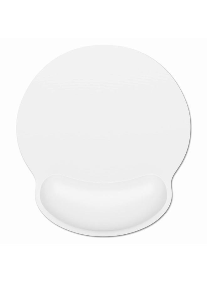 Dapesuom Ergonomic Mouse Pad with Wrist Rest Support, Memory Foam Computer Mouse Pads for Wireless Mouse, Cute Gaming Mouse Mat with Non-Slip Base, Pain Relief Mousepad for Laptop Desk Women, White - Image 1
