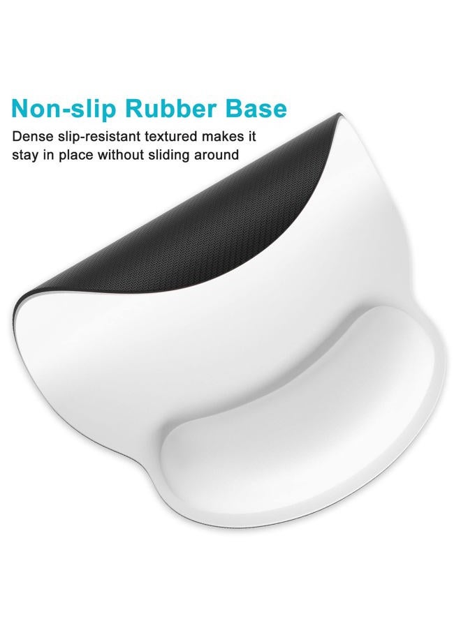 Dapesuom Ergonomic Mouse Pad with Wrist Rest Support, Memory Foam Computer Mouse Pads for Wireless Mouse, Cute Gaming Mouse Mat with Non-Slip Base, Pain Relief Mousepad for Laptop Desk Women, White - Image 4