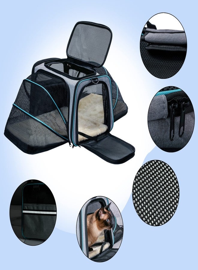 TDHDIKE Cat Dog Carrier - Airline Approved Expandable Soft-Sided Pet Carrier with Removable Fleece Pad and Pockets, for Cats/Puppy and Small Animals Large(2 side expandable) - Image 3