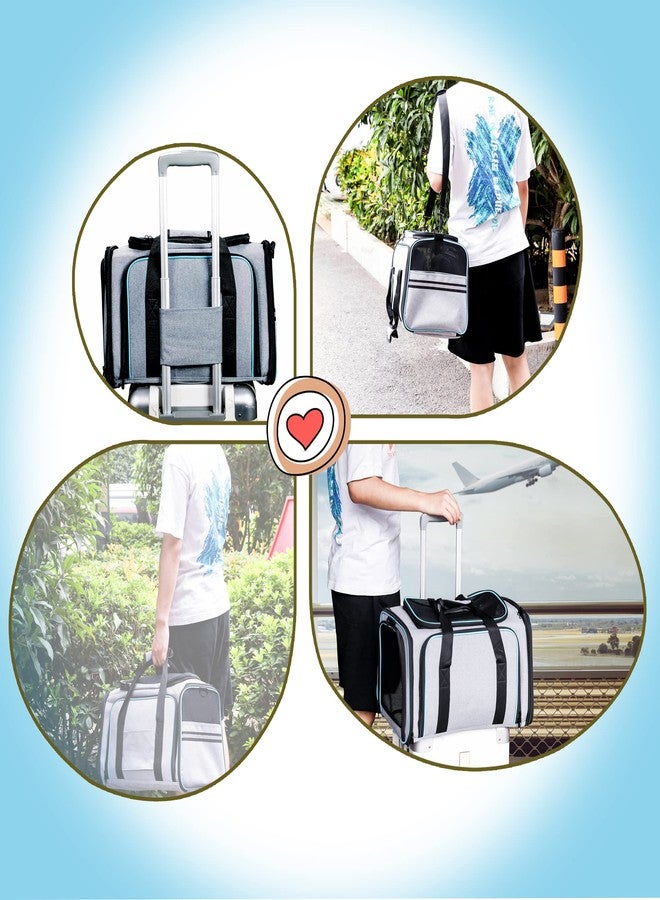 TDHDIKE Cat Dog Carrier - Airline Approved Expandable Soft-Sided Pet Carrier with Removable Fleece Pad and Pockets, for Cats/Puppy and Small Animals Large(2 side expandable) - Image 4