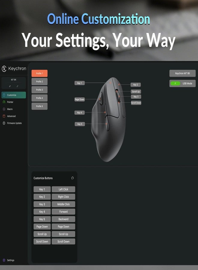 Keychron M7 8K Wireless Mouse - White - Image 2