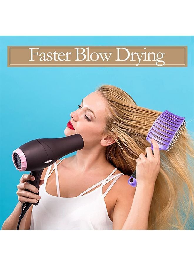 Y&D 2 Pcs with Tail Comb Hair Brush Curved and Vented Detangling Brush for Long Thick Thin Curly Tangled Wet Dry Detangler Women Men Barber Hairdressing Styling Tools - Image 4