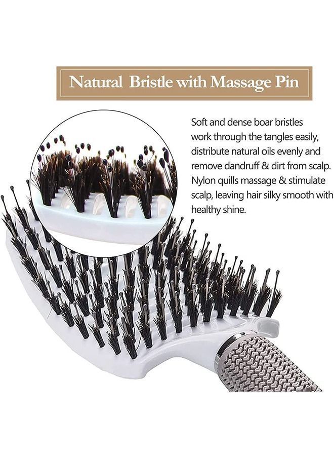 Y&D 2 Pcs with Tail Comb Hair Brush Curved and Vented Detangling Brush for Long Thick Thin Curly Tangled Wet Dry Detangler Women Men Barber Hairdressing Styling Tools - Image 2
