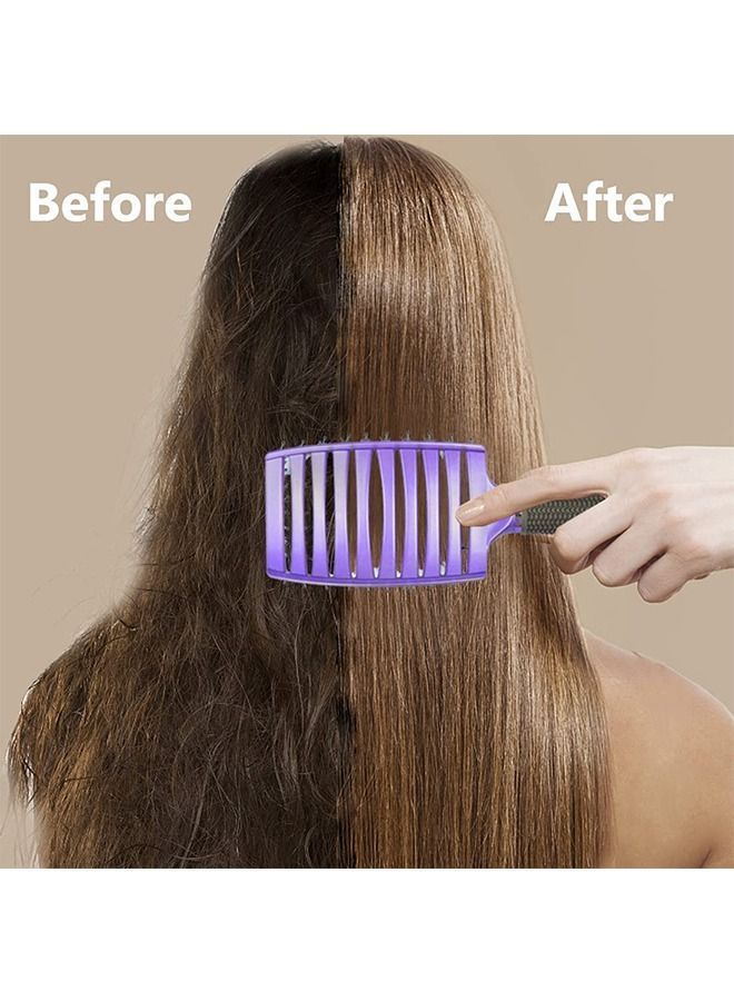 Y&D 2 Pcs with Tail Comb Hair Brush Curved and Vented Detangling Brush for Long Thick Thin Curly Tangled Wet Dry Detangler Women Men Barber Hairdressing Styling Tools - Image 5