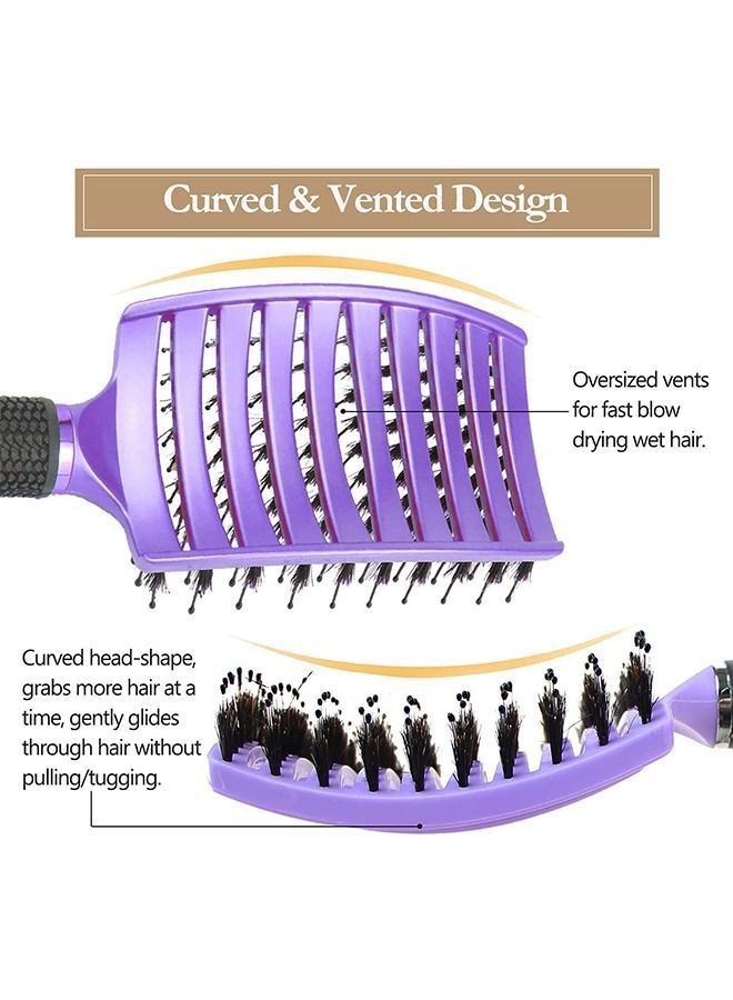 Y&D 2 Pcs with Tail Comb Hair Brush Curved and Vented Detangling Brush for Long Thick Thin Curly Tangled Wet Dry Detangler Women Men Barber Hairdressing Styling Tools - Image 3