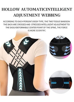 FIRSTAR Back Brace Posture Corrector, Adjustable Full Back Trainer, for Upper Lower Back Pain Relief (Black)  - Image 4