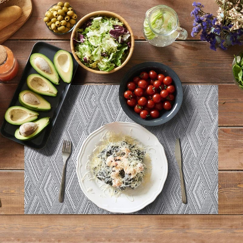Aofmee Placemats, Placemats Set of 6, Heat Resistant Place Mats, Washable PVC Table Mats, Woven Vinyl Plastic Placemats for Dining Table, Non-Slip Stain Resistant Kitchen Table Placemats Easy to Clean - Image 5