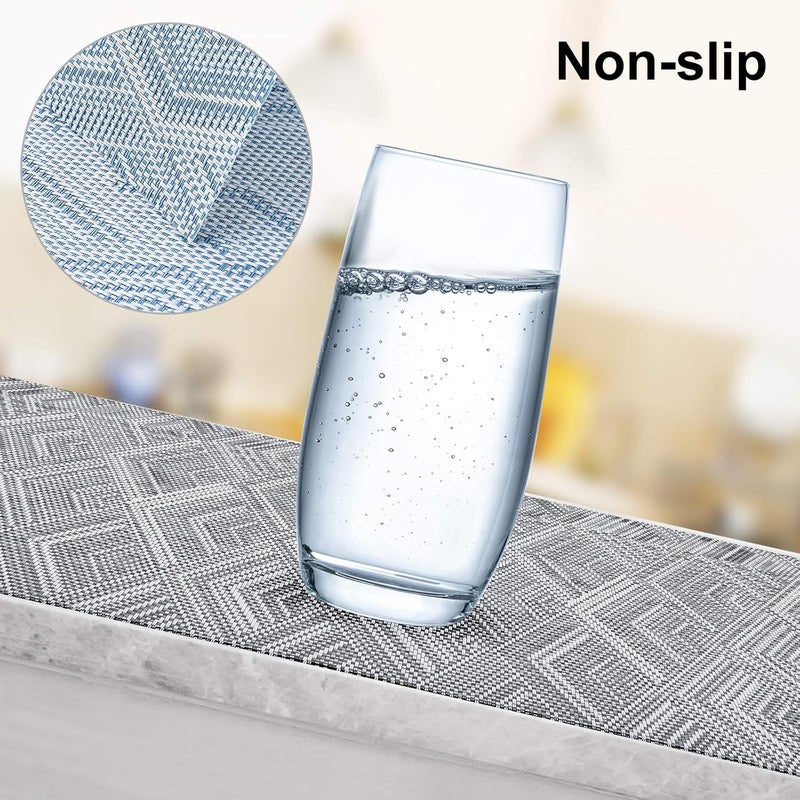 Aofmee Placemats, Placemats Set of 6, Heat Resistant Place Mats, Washable PVC Table Mats, Woven Vinyl Plastic Placemats for Dining Table, Non-Slip Stain Resistant Kitchen Table Placemats Easy to Clean - Image 4