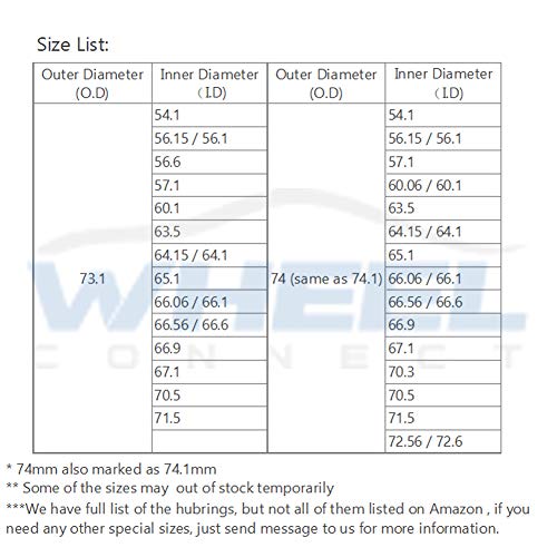 WHEEL CONNECT Hub Centric Rings 73.1 to 57.1, Aluminium Alloy Hubrings 57.1 to 73.1 Set of 4, O.D:73.1-I.D:57.1mm. A - Image 3