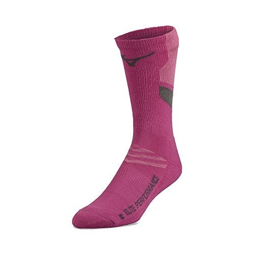Mizuno Volleyball Runbird Crew Socks Shocking Pink Medium - Image 1