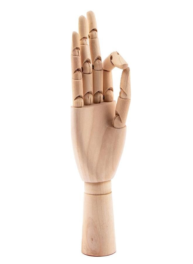 Framendino Framendino, 7" Flexible Wood Hand Model Wooden Mannequin Right Hand Drawing Model Artist Manikin Hand Model Art Sketching Painting for Home Office Desk Decoration  - Image 1