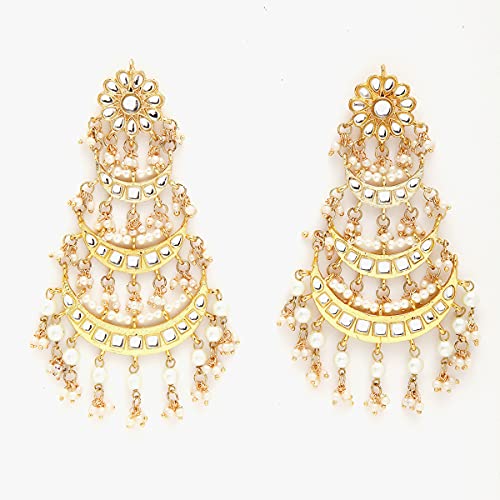 Karatcart Women's Kundan and Pearls Studded Layered Bridal Set - Image 5