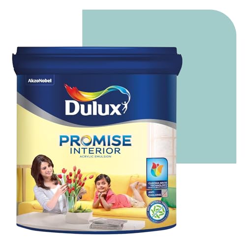 Dulux طلاء دولكس بروميس للديكور الداخلي (1 لتر، أكوا شينتز) | طلاء جداري بتقنية كرومة برايت لألوان أكثر إشراقًا وطول عمر | لمسة غنية | مضاد للطباشير | مائي | ضمان 3 سنوات - Image 1