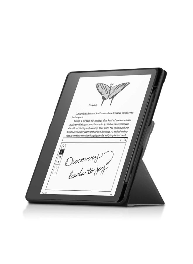10.2-inch Kindle Scribe E-book Protective Case Leather Cover Reader Protective Shell-Color:Black-Applicable Model:Kindle Scribe 10.2 Inch