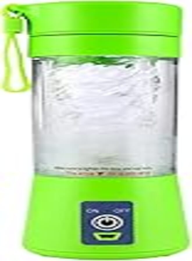 Personal usb smart fruits juicer cup /portable juicer blender /household fruit mixer - six blades in 3d/rechargeable fruit mixing machine for baby travel 380ml(green)