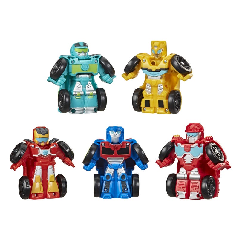 Transformers Playskool Heroes Rescue Bots Academy Mini Bot Racers Converting Robot Toy 5-Pack, 2-Inch Collectible Toy Cars (Amazon Exclusive) - Image 1